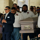 Pallbearers carry the casket of Amerie Jo Garza following funeral services at Sacred Heart Catholic Church, Tuesday, May 31, 2022, in Uvalde, Texas. Garza was killed in last week’s elementary school shooting.